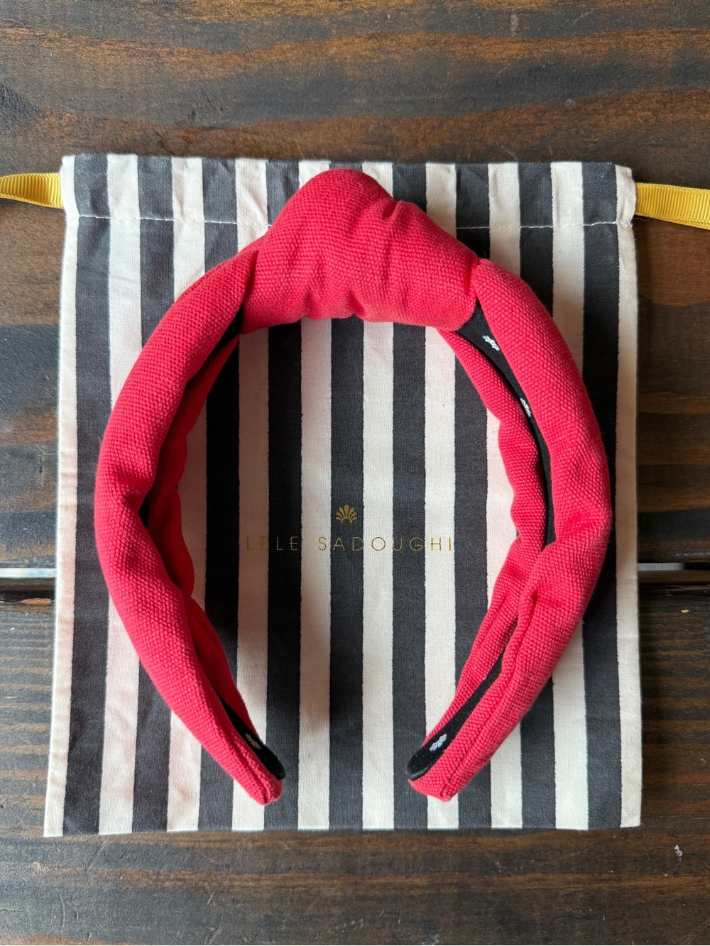 Lele Sadoughi Red Woven Knotted Headband